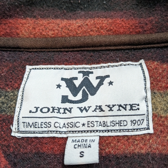 John Wayne Fleece Long Sleeve 1/4 Snap Reddish Brown Pullover Size S. - Picture 6 of 6